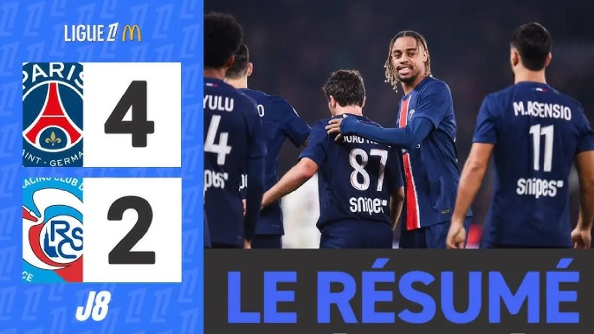 PSG / Strasbourg : résumé vidéo de la victoire du PSG (4 - 2)