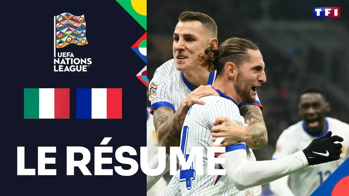 Italie / France résumé vidéo de la victoire des Bleus en Nations League (1 - 3)