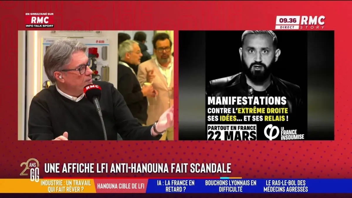 LFI revoit son affiche anti Cyril Hanouna suite à des accusations d'antisémitisme