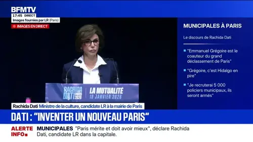 Rachida Dati face aux Français dans le Forum BFMTV ce lundi 26 janvier 2026